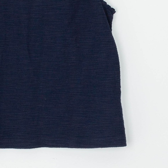 J. Crew Womens Navy Textured Scalloped Neck Sleeveless Shell Top Size S Career - Picture 3 of 8